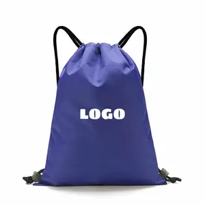 High Quality Custom Logo Large Capacity Waterproof Sport Gym Polyester Oxford Drawstring Backpack Bag