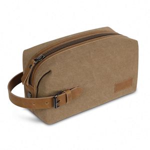 Vintage <b>Canvas</b> Toiletry Bag - <b>Large</b> Capacity Cosmetic Organizer for Travel & Gifts - Product Image 2