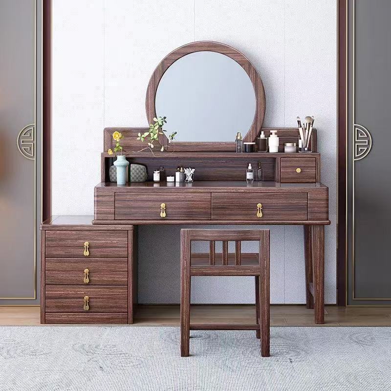 0.8-meter dressing table and stool [7521 round makeup mirror]