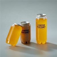 Bocal/Bouteille en Plastique PET Transparent de 250 ml, 330 ml, 350 ml, 500 ml, 650 ml, 55 MM, 57 MM, avec Couvercle Facile à Ouvrir en Aluminium pour Jus et Boissons Gazeuses