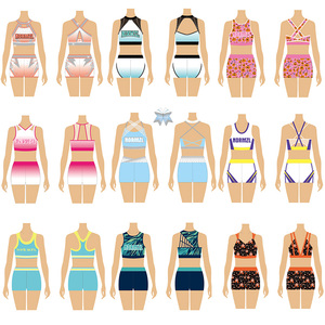 Sublimación completa Equipo de baile <span class=keywords><strong>Cheer</strong></span> Training Practice Wear Star <span class=keywords><strong>Blue</strong></span> Pink Crop Top Shorts <span class=keywords><strong>Cheer</strong></span> Girls Youth - Product Image 5