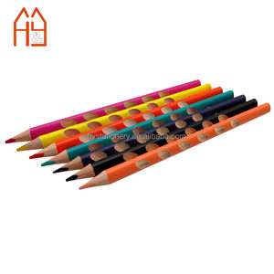 Ensemble de crayons de couleur triangulaires courts personnalisés de 3,5 pouces, 12 couleurs différentes avec logo en estampe à chaud pour la promotion - Product Image 5