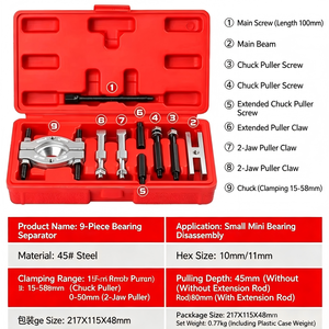 Small Bearing Puller 9-Piece Set 45 Steel <b>Quick</b> Release Industrial Gearbox Bearing Extractor <b>Clamping</b> Tool - Product Image 3