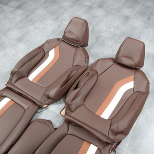GANE ชุดหุ้มเบาะรถยนต์หรูหราแบบกำหนดเอง หนังภายในทนทาน สีกาแฟ ระบายอากาศได้ดี ป้องกันคราบสกปรก เหมาะสำหรับรถยนต์ <span class=keywords><strong>Volkswagen</strong></span> - Product Image 5