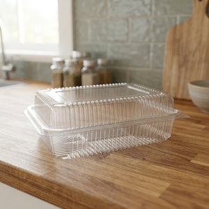 Tapa de PET transparente con bisagra, capacidad de 1250 ml / 42 oz, gama de tapas de PET con bisagra - Cajas de PET con bisagra al por mayor para panadería - Product Image 4
