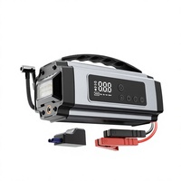 Compresseur d'air sans fil pour pneus de voiture ABS 12V avec affichage numérique, démarreur d'urgence, pompe à air et dispositif d'allumage tout-en-un