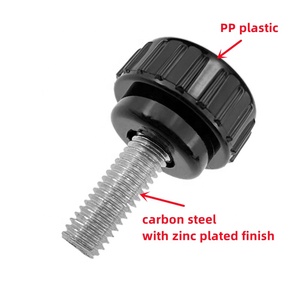 M3 M4 M5 M6 M8 M10 M12 Carton Stainless <strong>Threaded</strong> Knurled Head Thumbscrew Black Plastic Round Handle Adjustment Thumb <strong>Knob</strong> Screw - Product Image 4