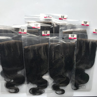 Closure en dentelle transparente 4x4 pour cheveux bouclés, pré-épilée avec baby hair, couleur naturelle pour femmes, avec cuticules alignées pour tissage