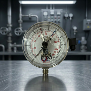 High-Precision All-Stainless Steel Electric Contact Pressure <b>Gauge</b> with Upper and Lower Limit Values - Product Image 2
