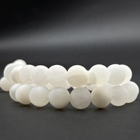 Perles d'agate en dentelle naturelle mate et blanche pour la fabrication de bijoux, pierres précieuses en vrac de 15.5 pouces, colliers et boucles d'oreilles