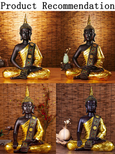 Statue de tête de Bouddha, sculptures de Bouddha, décoration intérieure, <span class=keywords><strong>figurine</strong></span> religieuse en résine pour la méditation, décoration d'espace zen, cadeaux bouddhistes - Product Image 4