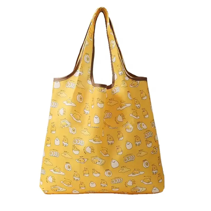 2022 new design eco friendly women beach tote bag Reusable 210D polyester Tote shopping bags
