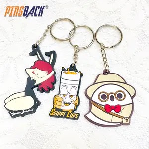 Wholesale Promotional Silicone Key Chain Custom Design Your Own Logo Rubber Soft PVC 3D Key Ring Enamel Personalized Keychains