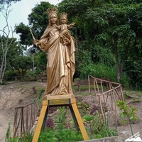 Statue vierge mère marie en bronze grandeur nature et tenant un petit bébé Divino Nino enfant jésus naissance Statue en bronze grande sculpture