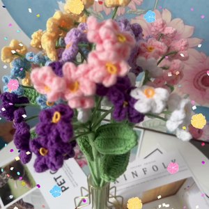 Flores de Simulación Tejidas a Mano con Hilo, Materiales para Ramos de Flores de No Te Olvidaré, Flores de Lujo para el Día de San Valentín, Día de la Madre, Oficina - Product Image 2