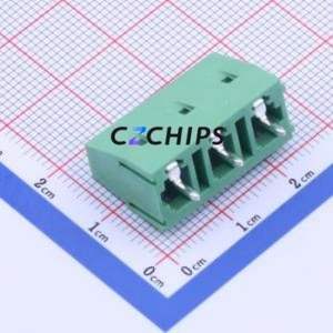 DB128V-7.62-3P-GN-S Screw Terminal Block Through hole Component (THT),P=7.62mm Connector 1x3P 7.62mm Green Through Hole - Product Image 2