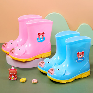 Bottes <span class=keywords><strong>de</strong></span> <span class=keywords><strong>pluie</strong></span> imperméables pour enfants, doublure en maille, motif animalier <span class=keywords><strong>de</strong></span> <span class=keywords><strong>dessin</strong></span> animé, respirantes, légères, avec cordon <span class=keywords><strong>de</strong></span> serrage, en PVC antidérapant, pour garçons, été - Product Image 3
