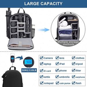 Mochila Impermeable para Cámara DSLR y Mirrorless - Compatible con Cámaras y Accesorios de Lentes Sony, Canon, Nikon (Muestra Gratis) - Product Image 4