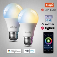 Ampoule LED Intelligente d'Intérieur Multicolore Sans Fil, Éclairage Décoratif Compatible Alexa Google Home RGBW, Intensité Variable et Commande Vocale