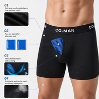 Calzoncillos bóxer OEM con compresa de gel dual para terapia de frío, personalizados para vasectomía, poscirugía, sauna, alivio del malestar escrotal