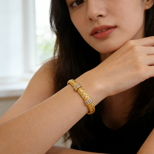 CUSTOM SILVER 10K/14K GOLD PLATED SOLID GOLD LAB GROWN DIAMOND ZICON ENGAGEMENT CLUSTER BANGLE UNISEX <b>CUTE</b> ANNIVERSARY PARTY - Product Image 6