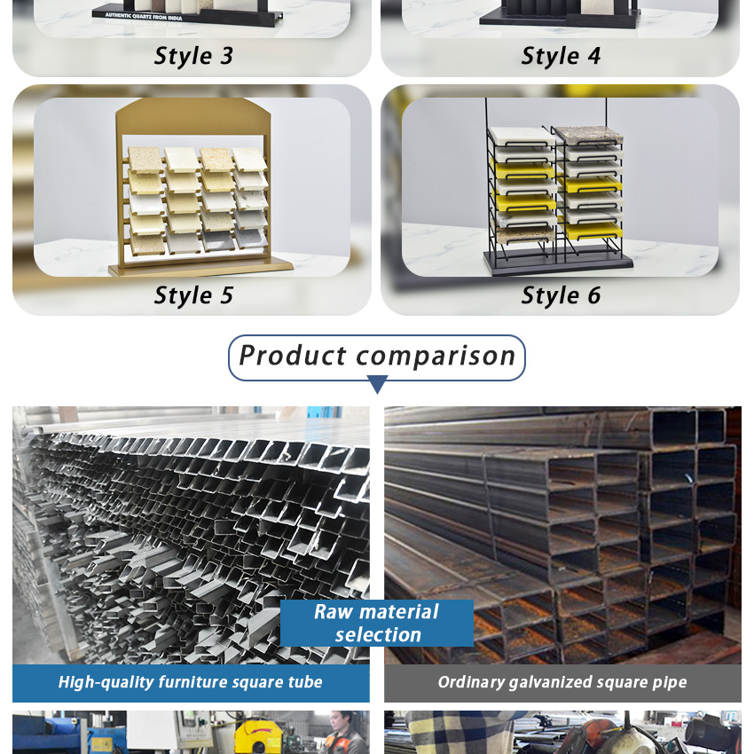 Custom Logo Desk Round Rotary Tile Display Rack Marble Stand  Showroom Stone Sample Display Stand