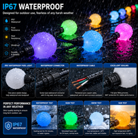 Akıllı LED Piksel Top Lambası 50mm RGB Programlanabilir Küre Lamba IP67 Dış Mekan Renkli Noel Lambası Noel Süsü