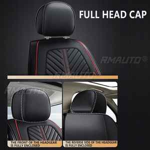 Juego de 11 Fundas de Asiento Completas de Cuero PU, Fundas de Asiento Delanteras y Traseras 5D, Impermeables, Desmontables, Universales para SUV y Camionetas - Product Image 2