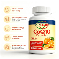 Exportation transfrontalière, capsules de supplément CoQ10 100 mg, flacon de 60 pièces, capsules orales de coenzyme Q10 pur, vente directe