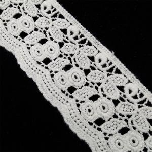 Giysi için yaprakları daire Floret desen pamuk dantel ile beyaz içi boş - Product Image 3