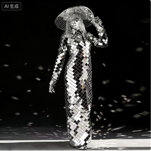 Costume de danse avec miroir en verre LED Efun, avec casque boule disco, <span class=keywords><strong>tenue</strong></span> sexy pour <span class=keywords><strong>femme</strong></span> - Product Image 3