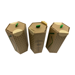 Contenant en papier Kraft lavable, 500 ml, conteneur en papier Kraft personnalisé, hexagone de qualité alimentaire, <span class=keywords><strong>Tube</strong></span> en papier vide pour la paille - Product Image 3