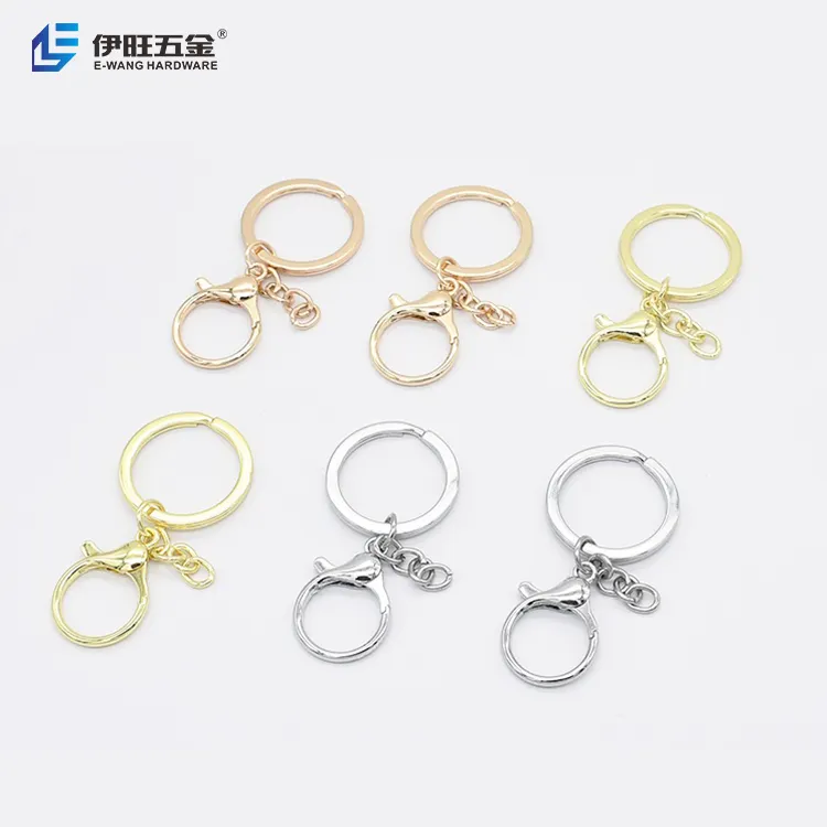 YIWANG Wholesale Metal Keychains Lobster Clasp Key Chain Rings Pendant DIY Jewelry Making Accessories Gift Three-piece Keychain