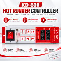 Pengontrol Suhu Hot Runner KD-800 0-450 ° C J/K Termokopel 15A AC80-250V Termostat Layar Digital Ganda