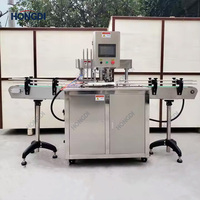 Linea di Imbottigliamento Automatica ad Alta Precisione HONGDI per Polveri Plastiche con Smistatore di Bottiglie, Riempitrice a Coclea, Tappatrice ed Etichettatrice