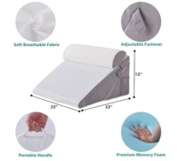 Oreiller de lit en mousse à mémoire de forme en gel triangulaire de 10 pouces en vrac personnalisé de gros soutien haute densité pour soulager les douleurs lombaires