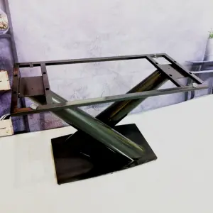 중국 제조 업체 맞춤형 튜브 모양베이스 테이블 사각형 테이블 기본 다리 지원 가정용 가구