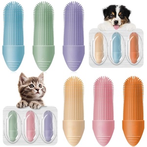 Custom 360 Degrees Dog Tooth Brushing Kit <b>Cat</b> <b>Toothbrush</b> Food Grade Silicone Dog Finger <b>Toothbrush</b> for Dog Teeth Cleaning - Product Image 1