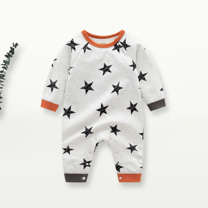 Macacão para bebês com estampa personalizada, roupas para recém-nascidos de manga comprida 100% algodão