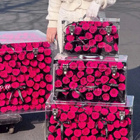 Boîte à fleurs en acrylique avec rose véritable préservée - Cadeau romantique pour la Saint-Valentin pour elle, décoration intérieure avec rose éternelle