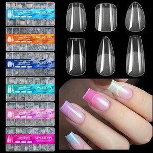 600pcs Glossy Almond Soft Gel <strong>Nail</strong> Tips Full Cover 12 Sizes Nude <strong>Nail</strong> <strong>Extra</strong> <strong>Long</strong> False <strong>Nails</strong> - Product Image 4