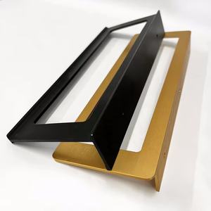 Vendita calda moderna in alluminio portabottiglie vino nero oro grigio minimalista luce di lusso a parete porta bottiglia di vino - Product Image 4