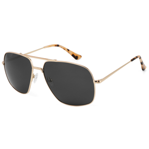Lunettes de soleil polarisées carrées à double pont, monture métallique, protection UV400, en stock, logo personnalisé - Product Image 5