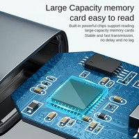 Lector de Tarjetas USB 2.0 de Alta Velocidad con Carcasa de Aleación, Lector de Tarjetas SD+TF 2 en 1, Interfaz Tipo-C, Herramienta de Almacenamiento de Tarjetas de Memoria Móvil