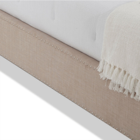 Lit Double de Luxe au Design Moderne pour Chambre à Coucher, Cadre de Lit Queen Size Rembourré Gris avec Grand Rangement – Vente en Gros