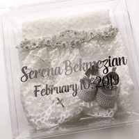 Boîte de présentation en acrylique transparente personnalisée pour mariage Boîte de baptême en acrylique Boîte d'emballage en acrylique pour cadeau de mariage