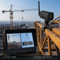 Système de caméra sans fil pour grue avec zoom optique, moniteur LCD TFT 10,1 pouces, transmission 500 m, vision nocturne, étanche IP68, tour RGB