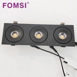 FOMSI Spot encastré LED ultra-mince 7W*3 en aluminium, orientable, carré, à trois têtes, certifié CE pour salle d'exposition - Product Image 1