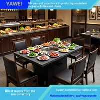 Ensemble table et chaises de barbecue sans fumée en bambou Yawei - Modèle YW-table de barbecue sans fumée 03 Source directe d'usine