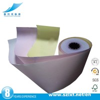Venta caliente 75mm * 60mm caja registradora Pos/ATM papel 2 capas rollos de papel de recibo térmico sin carbón